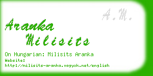 aranka milisits business card